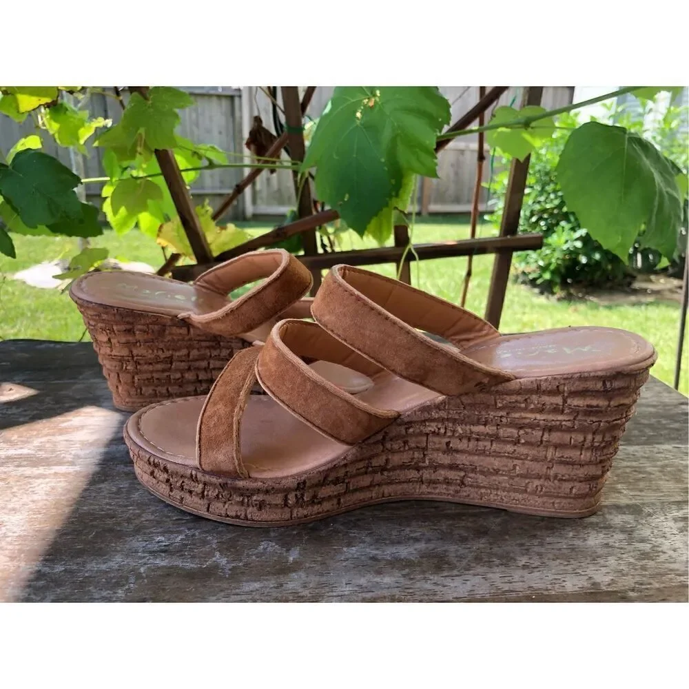 Mariella Leather And Suede Wedged Made In Italy 7